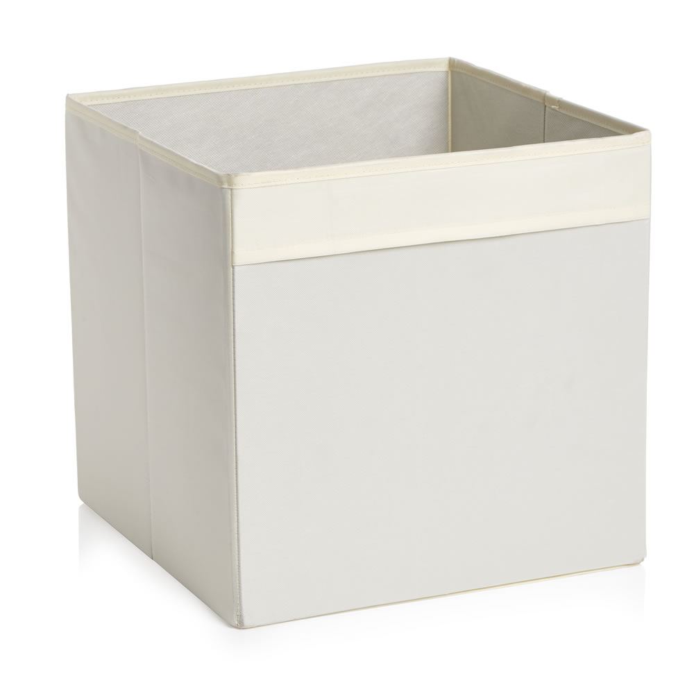 Wilko 30 x 30cm Cream Fabric Storage Box Image 1