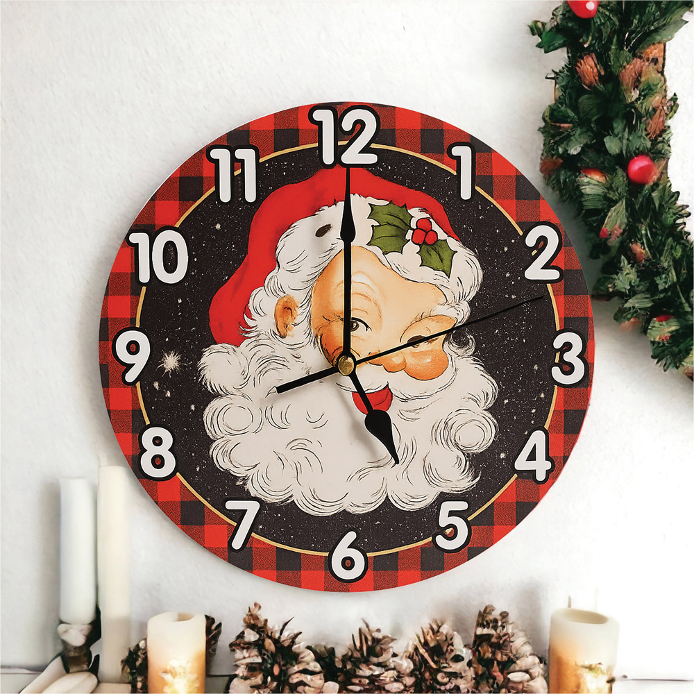 Xmas Haus Festive Santa Christmas Clock Image 2