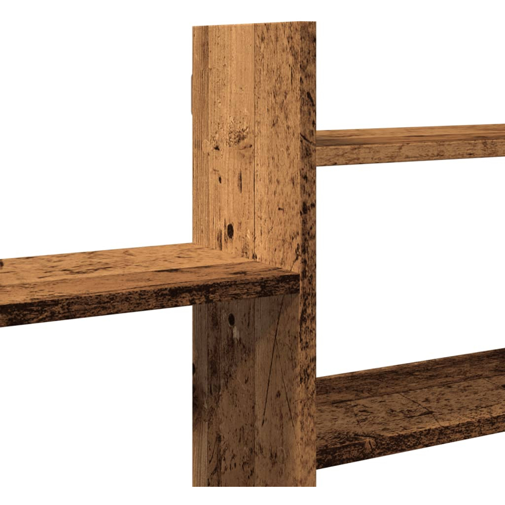 vidaXL 4 Shelf Old Wood Floating Wall Shelf Image 6