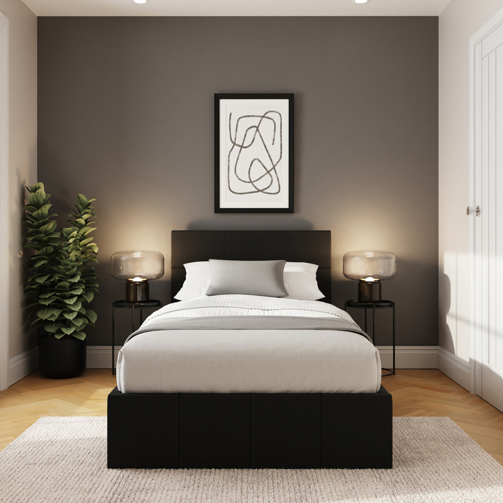 GFW Single Black Side Lift Ottoman Bed Image 7