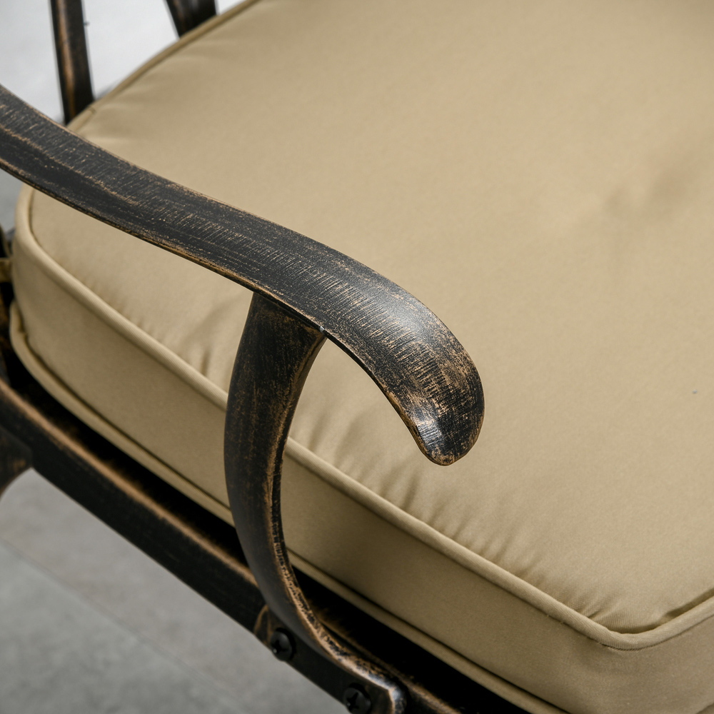 Outsunny Cast Aluminium 2 Seater Garden Bistro Set Bronze Image 3