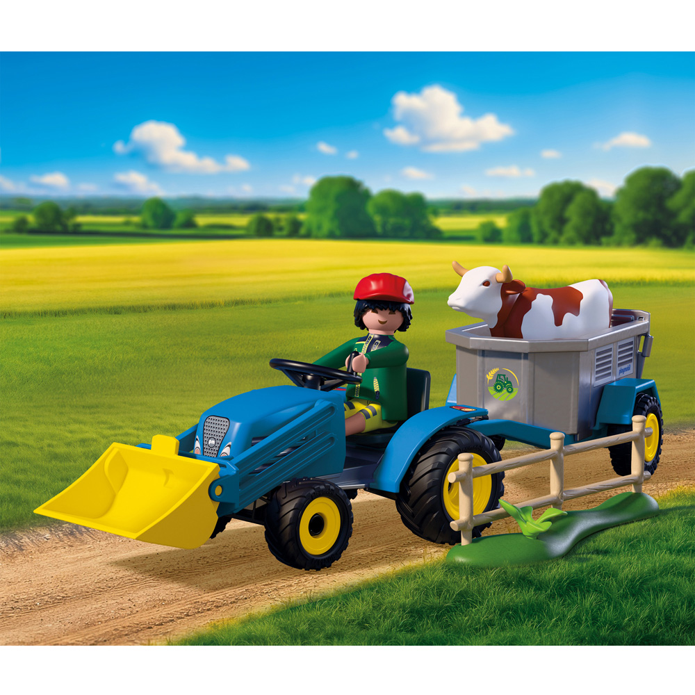 Playmobil Small Tractor with Hay Swather Play Set 84 Piece Image 6