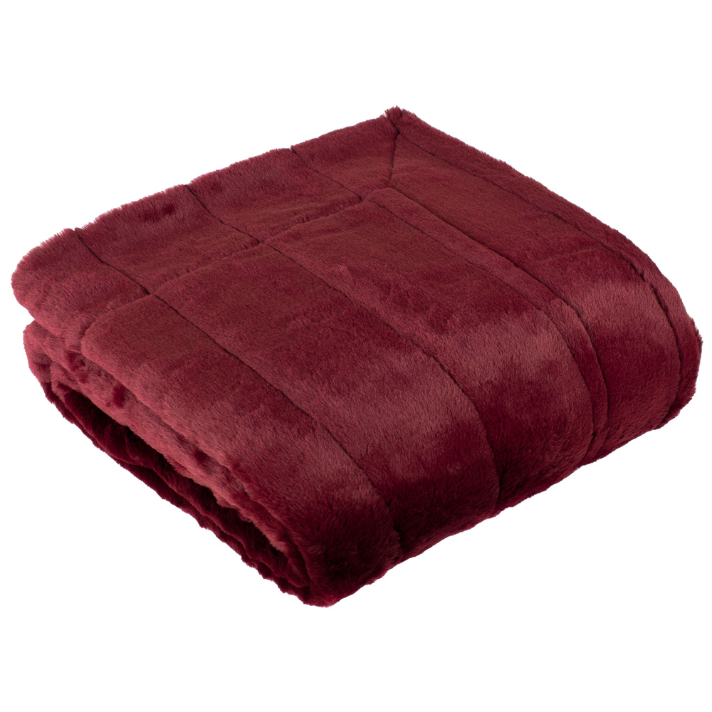 Paoletti Empress Ruby Large Faux Fur Throw 140 x 200cm Image 3