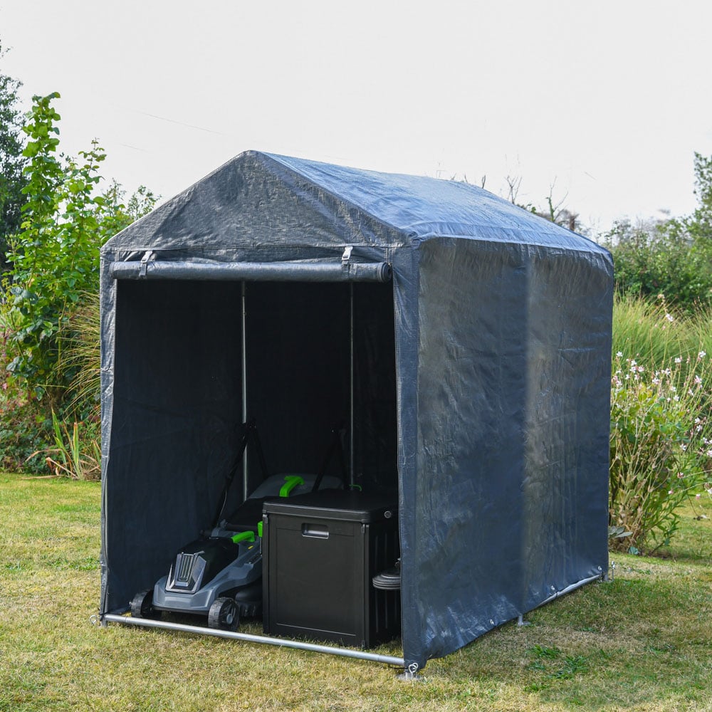 Garden Gear 4 x 6ft Dark Grey Heavy Duty PE Cover Garden Shed Image 2