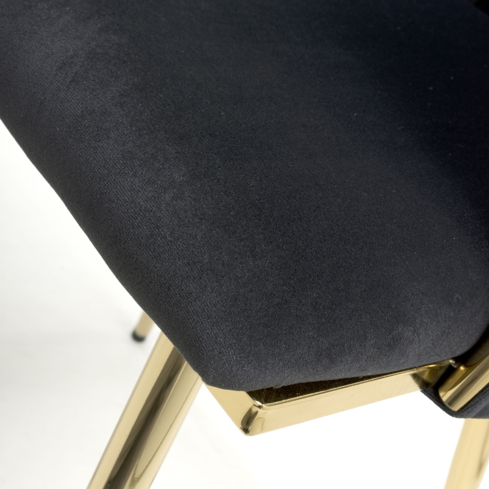 Shankar Ontario Set of 2 Black Brushed Velvet Dining Chair Image 9