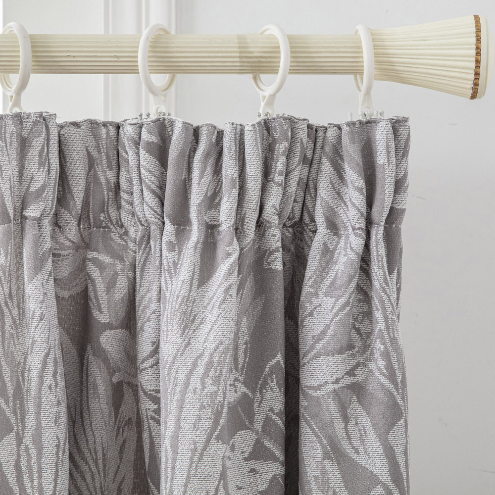 Alan Symonds Silver Chenille Jacquard Lined Pencil Pleat Taped Top Curtains 168 x 183cm Image 2