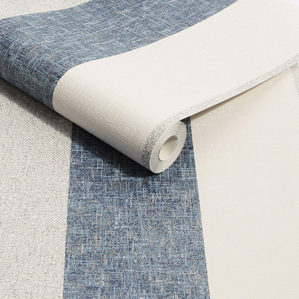 Superfresco Meadow Stripe Navy and Rose Gold Wallpaper Image 2