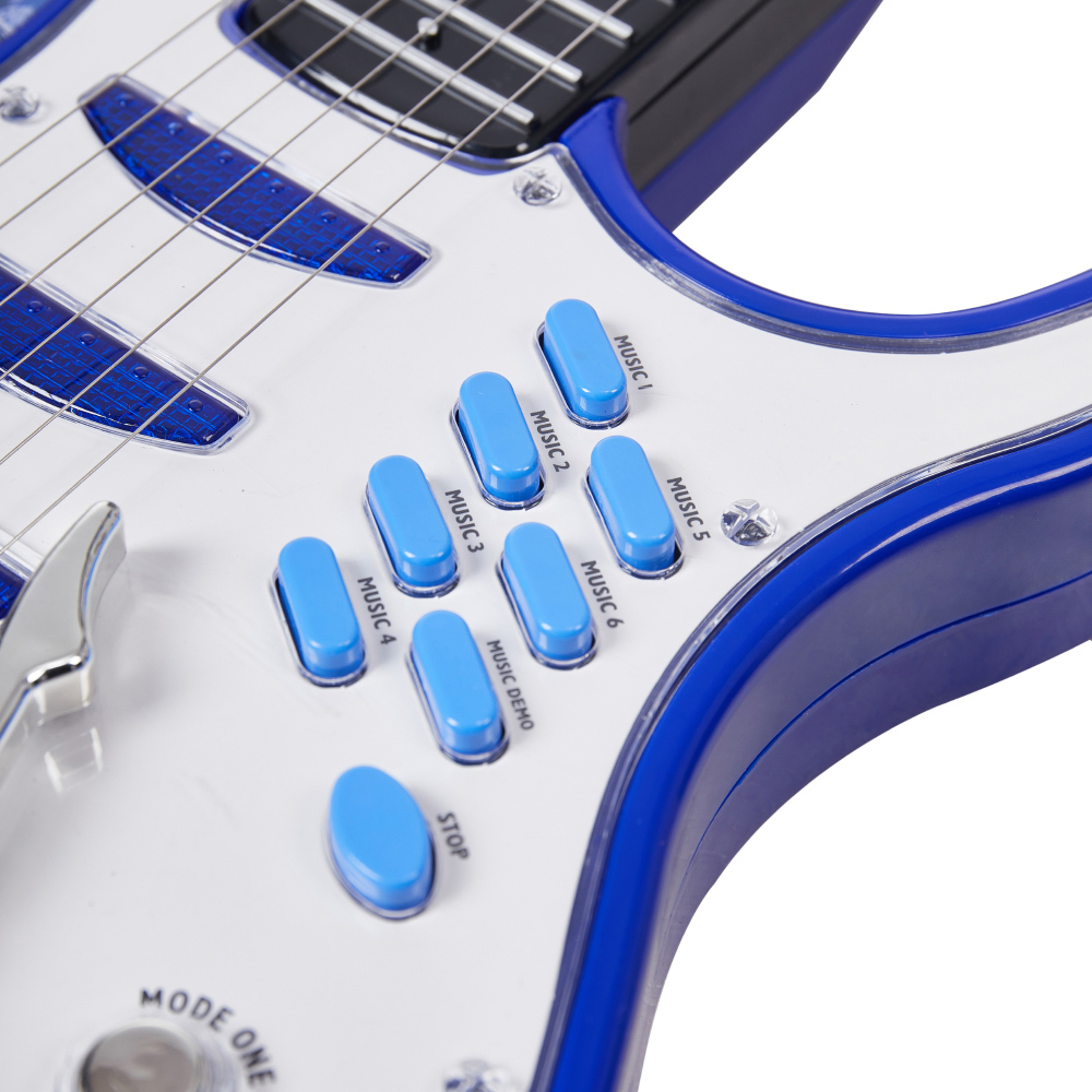 H&O Direct Kids Blue Electric Musical Toy Set with Guitar Microphone and Amplifier Image 4