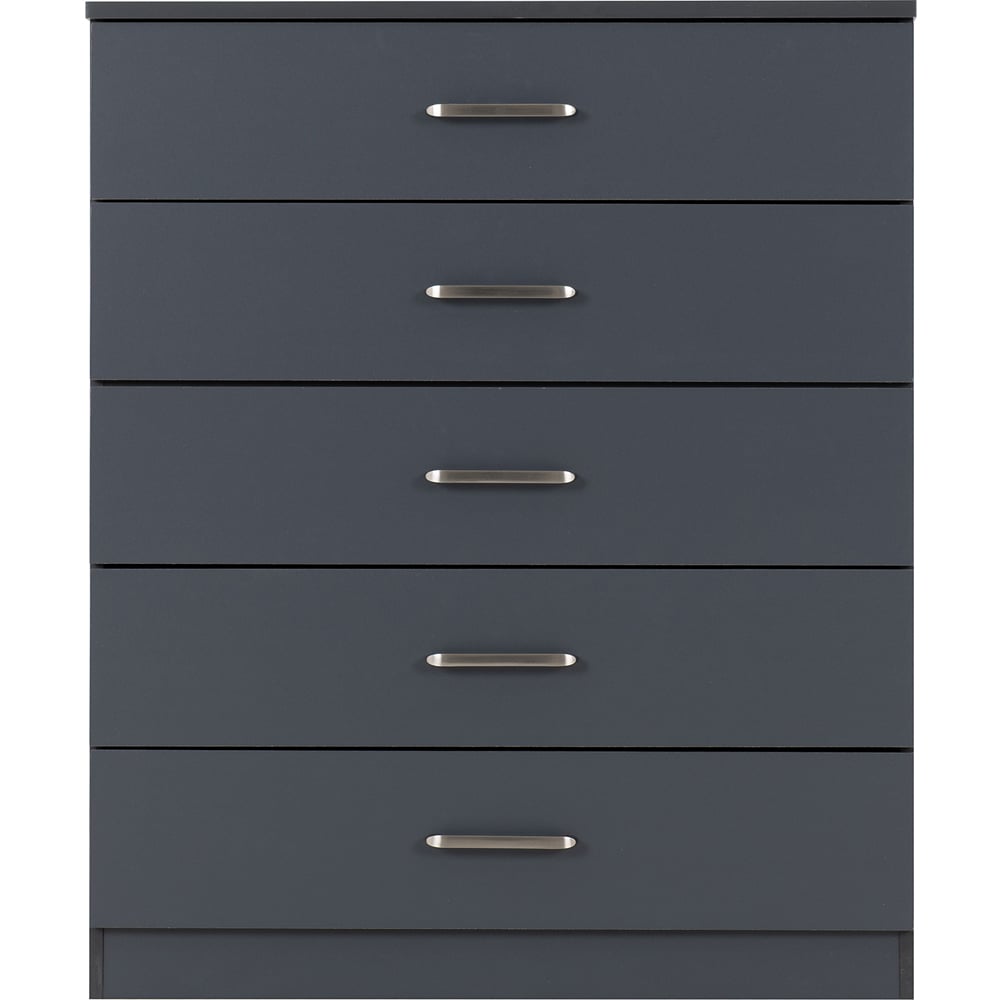 Seconique Dakota 5 Drawer Dark Grey Storage Chest Image 3