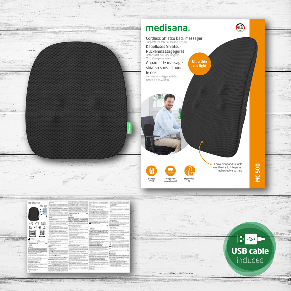 Medisana MC 500 Cordless Shiatsu Massage Back Rest Image 5