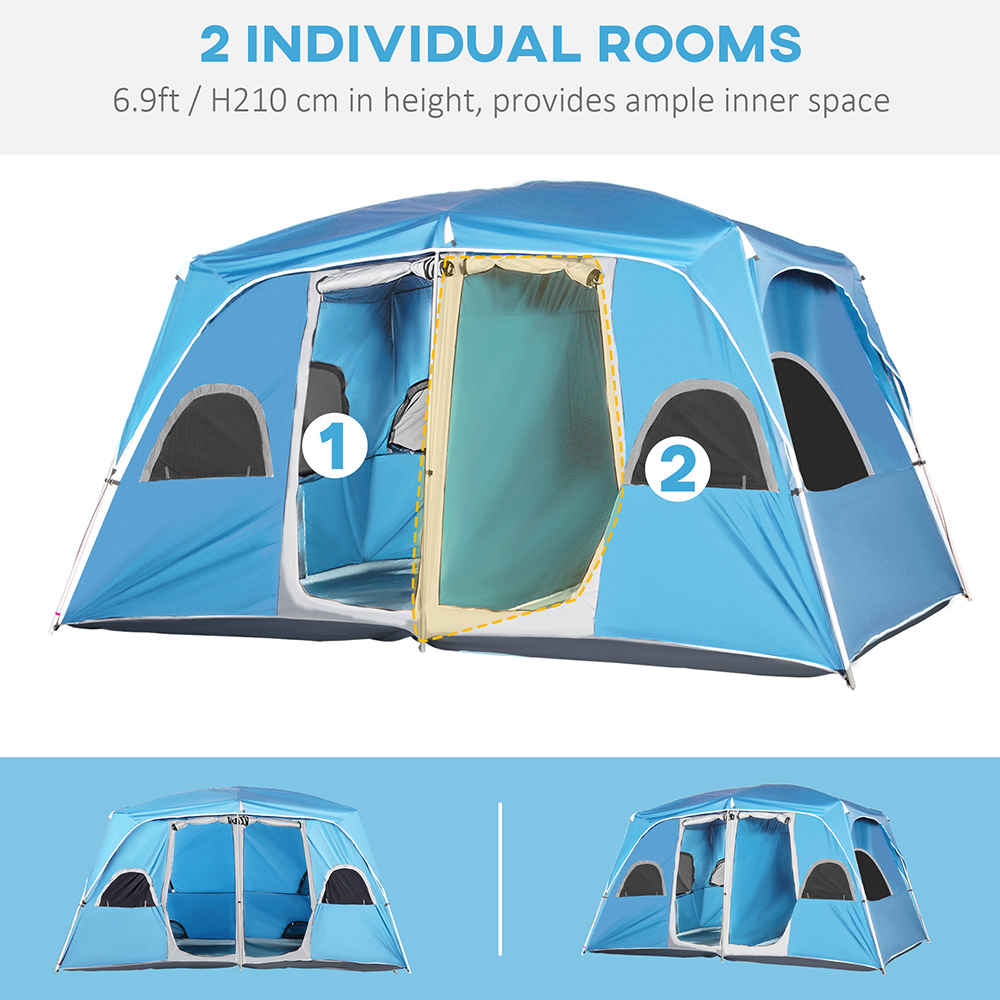 Outsunny 4-8 Person Outdoor Camping Tent Blue Image 4