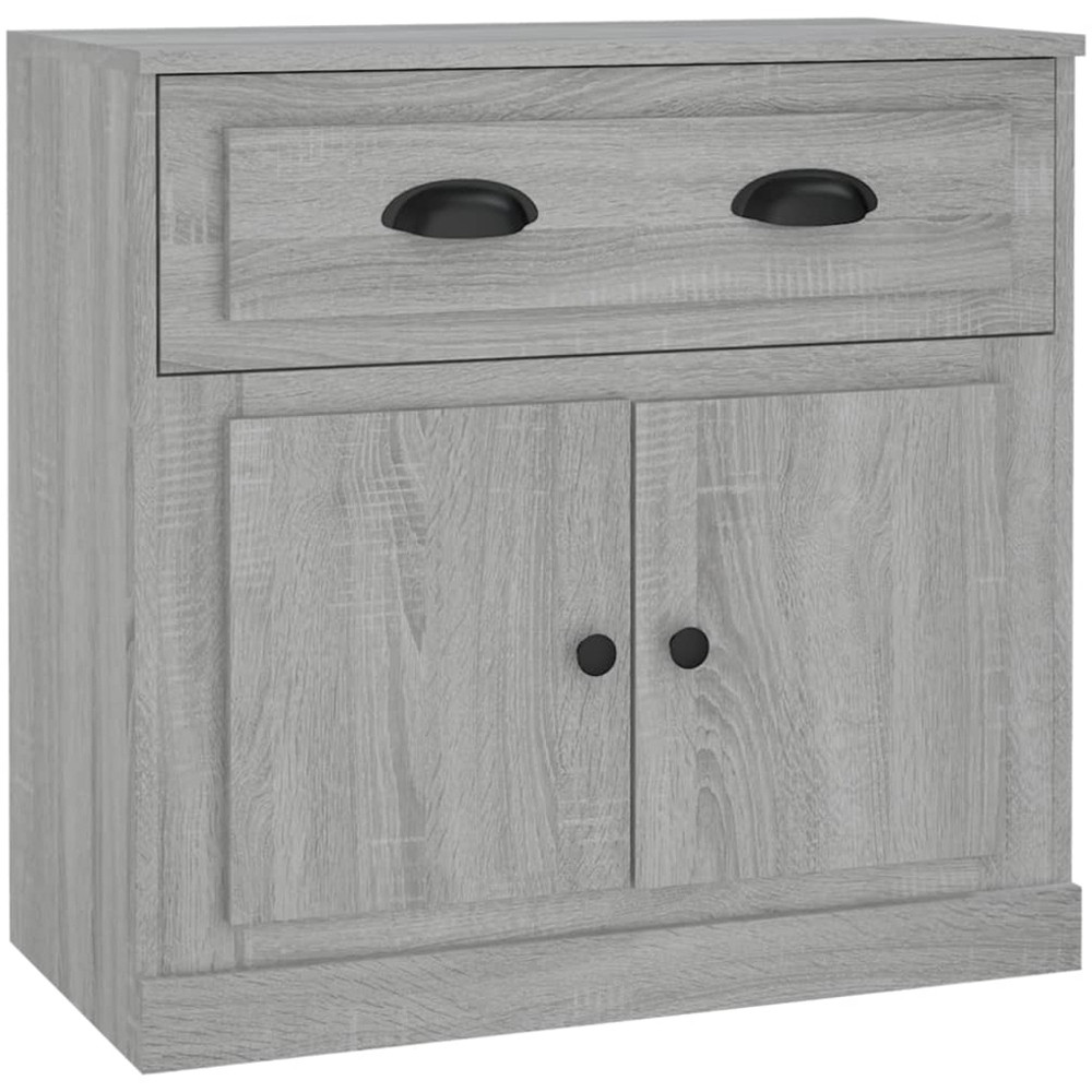 vidaXL 2 Door Single Drawer Grey Sonoma Wooden Sideboard Image 2