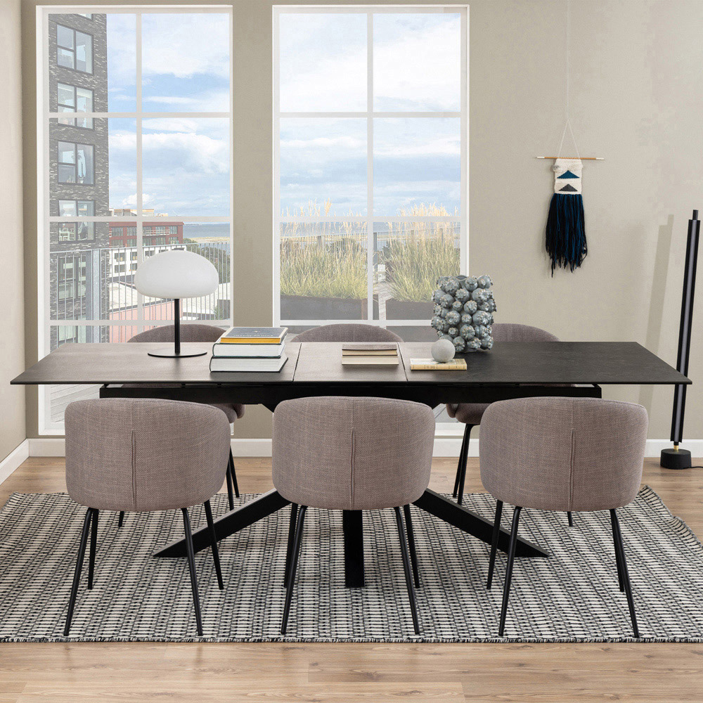 Florence Heaven Ceramic 8 Seater Extendable Dining Table Black Image 9