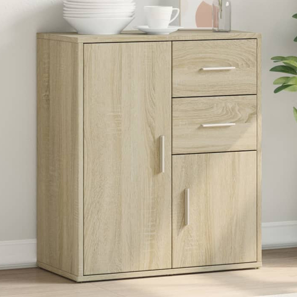 vidaXL 2 Door 2 Drawer Sonoma Oak Sideboard Image 1