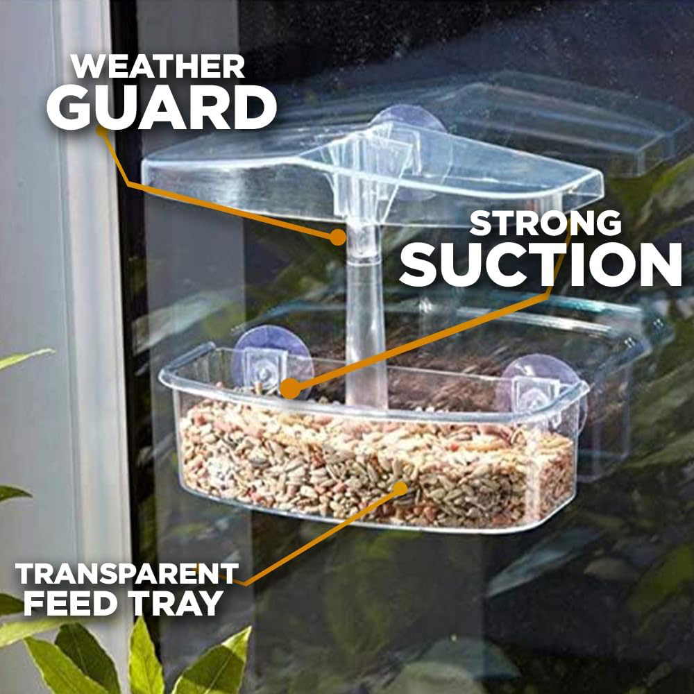Marco Paul Large Perspex Window Watching Bird Feeder Image 3