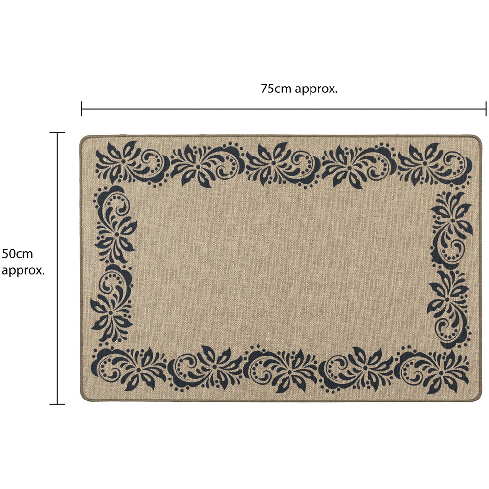 JVL Elegance Scroll Border Rubber Backed Door Mat and Runner Set Image 8