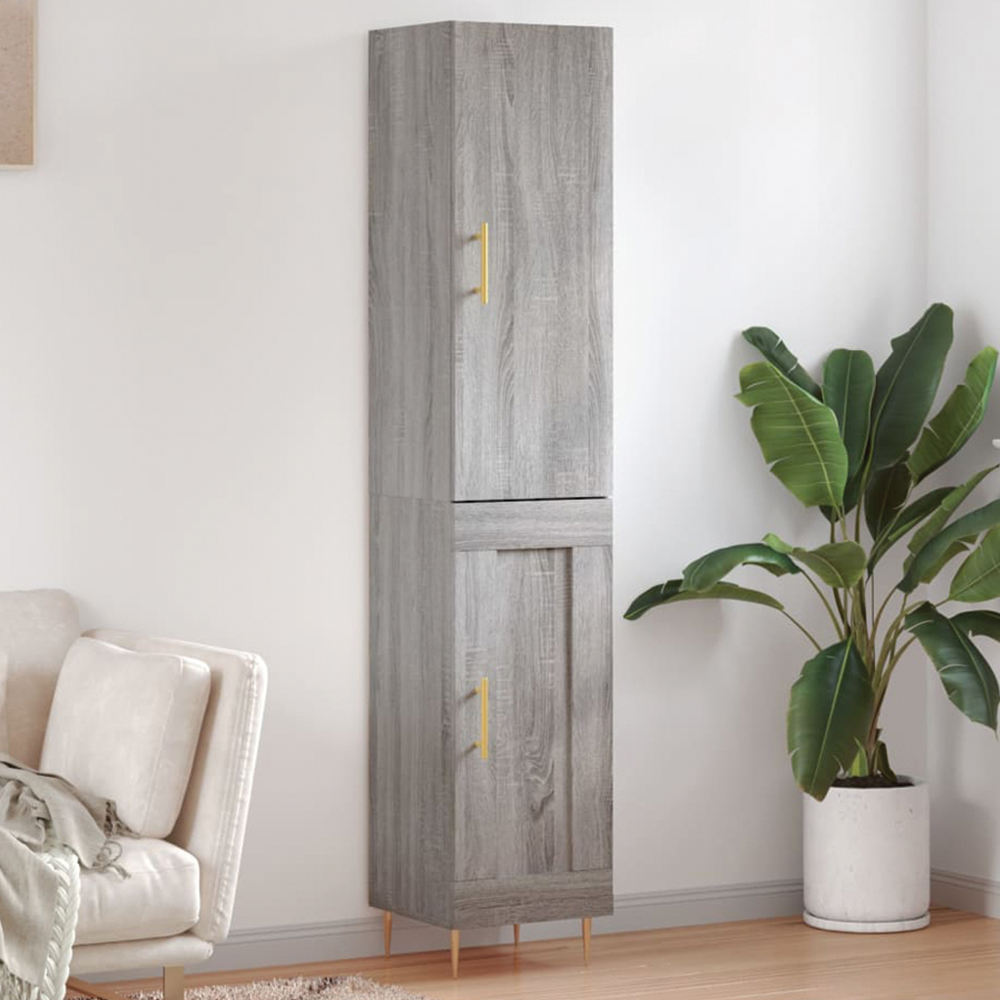 vidaXL 2 Door Grey Sonoma Highboard Image 1