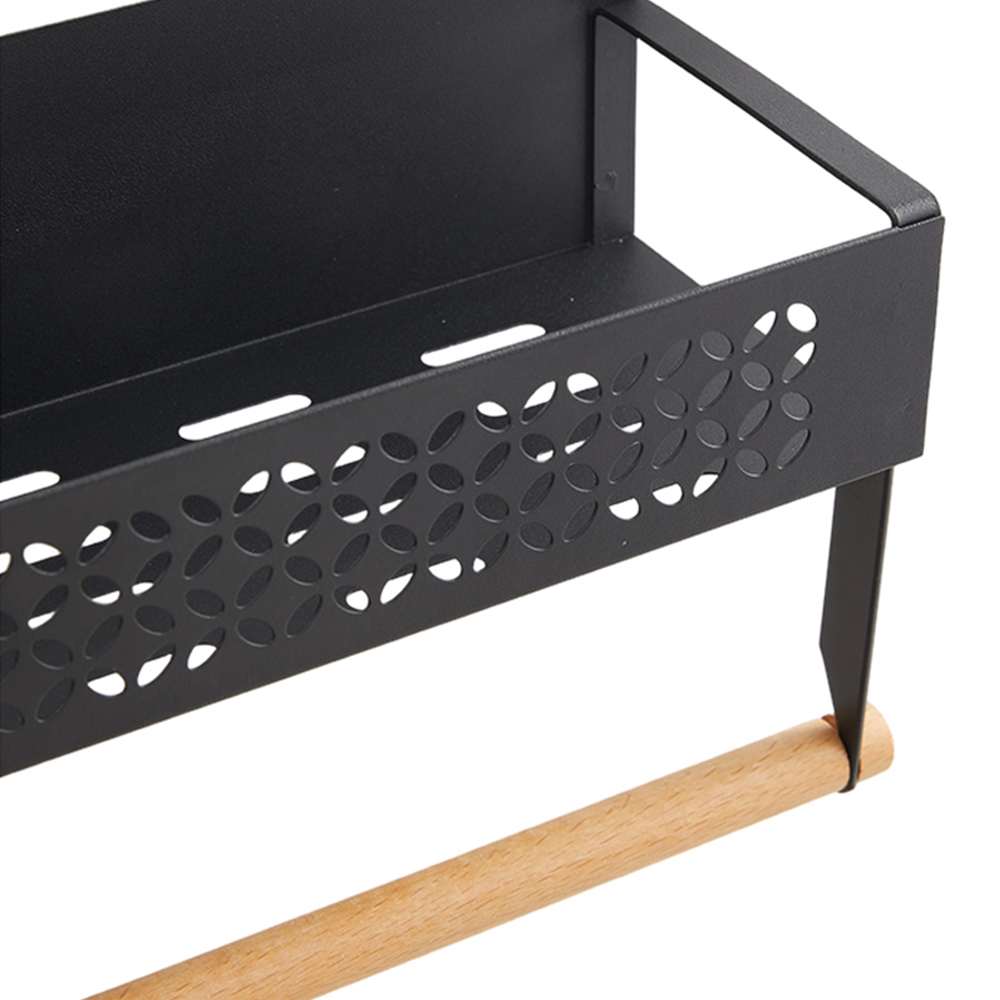 Living and Home Black Magnetic Fridge Side Storage Rack 2 Pack Image 3