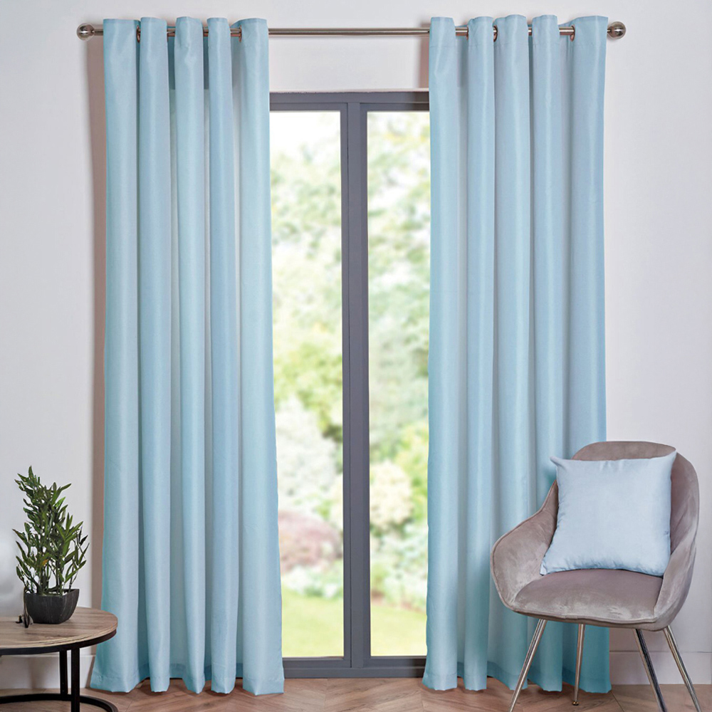 My Home Taylor Duck Egg Eyelet Curtains 168 x 137cm Image 1