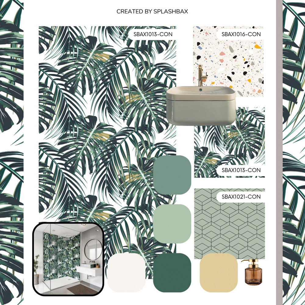 Splashbax Premium Artisan Monstera Leaves Di Bond Shower Panel 2400 x 900mm Image 7