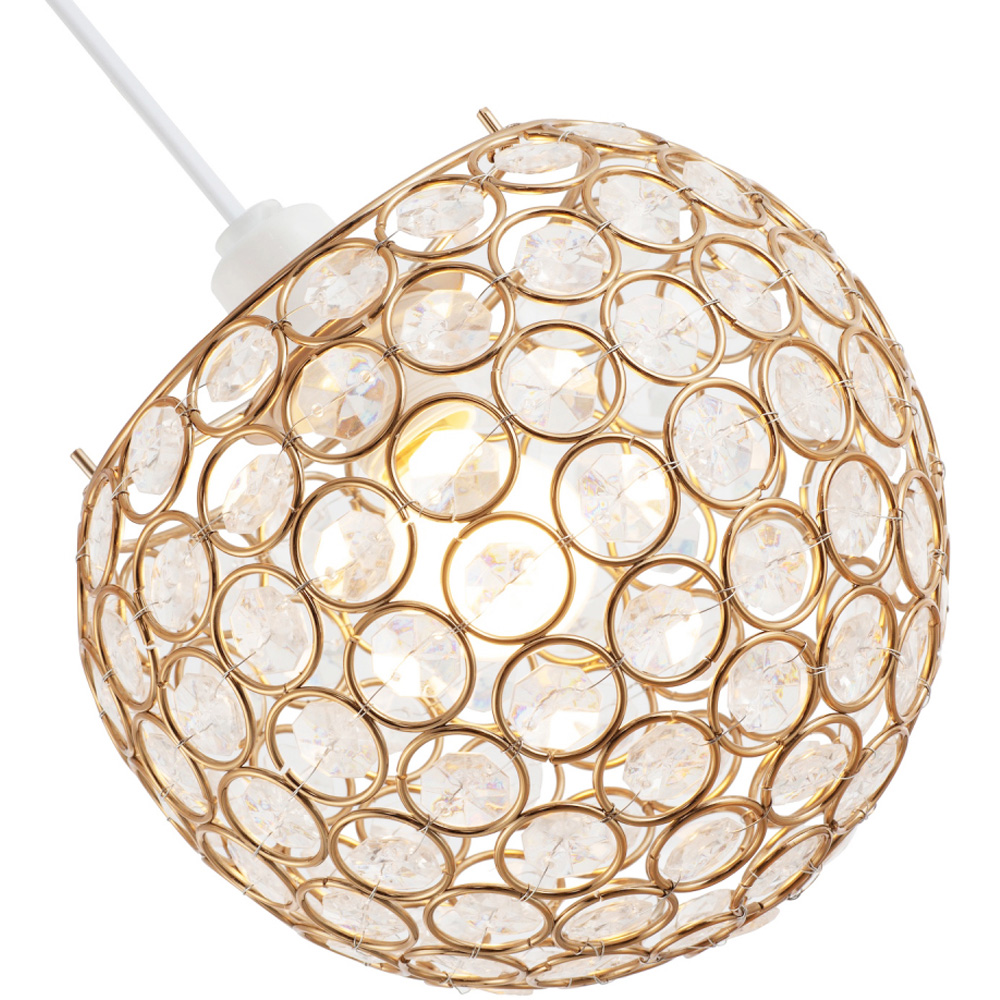 Happy Homewares Round Gold Globe Small Clear Acrylic Beads Pendant Shade Image 5