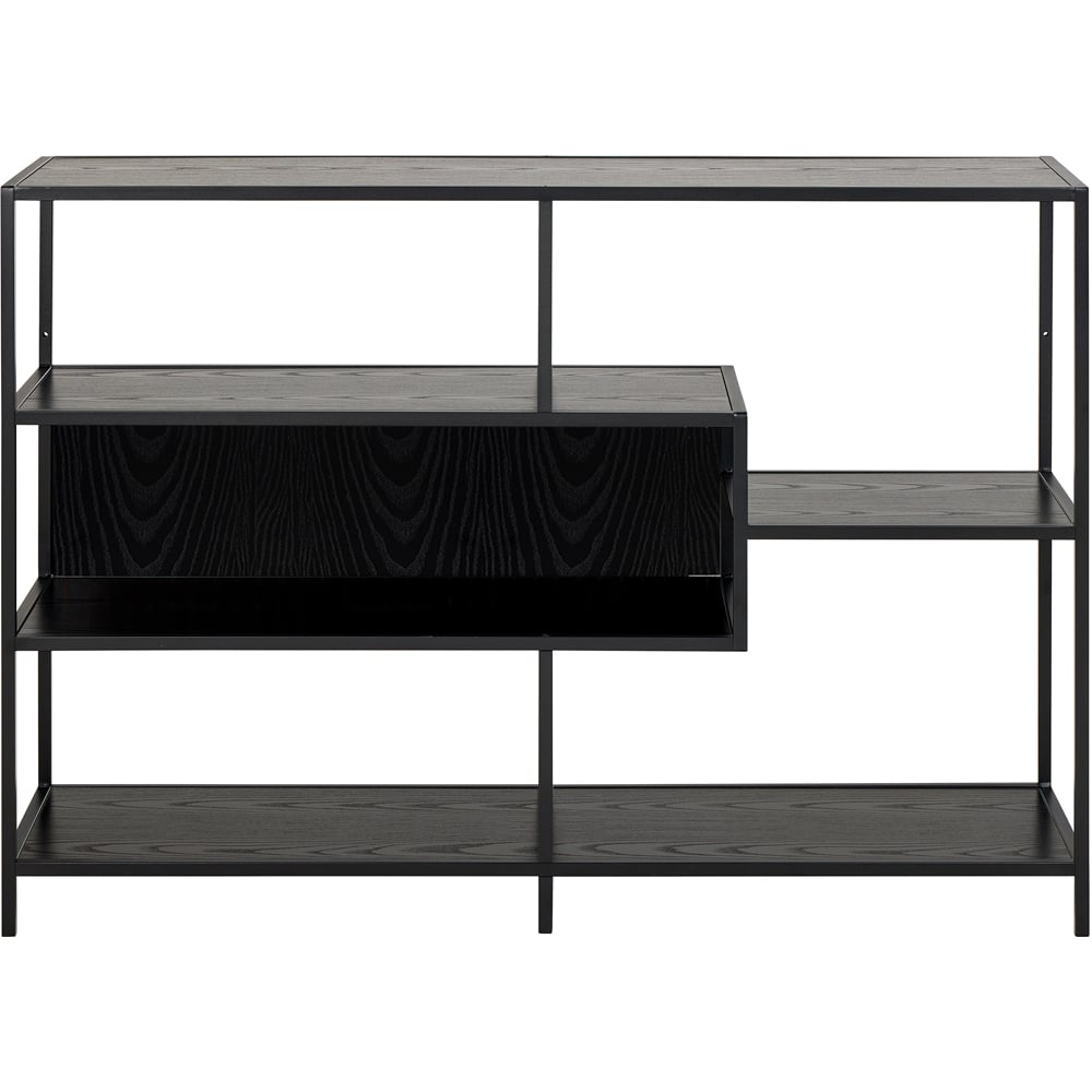 Florence Seaford 4 Shelf Ash Black Metal Bookcase Image 5