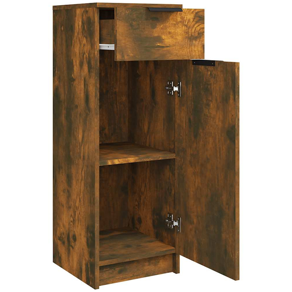 vidaXL Single Door Single Drawer Smoked Oak Bathroom Cabinet Image 6