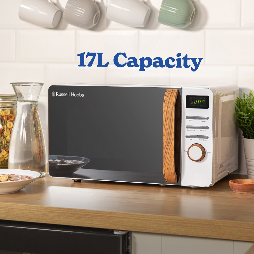 Russell Hobbs RHMD714-MN White 17L Scandi Compact Digital Microwave 700W Image 5