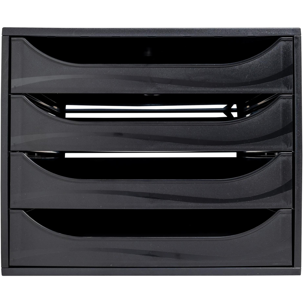 Exacompta EcoBox 4 Drawer Black Desk Organiser Image 2