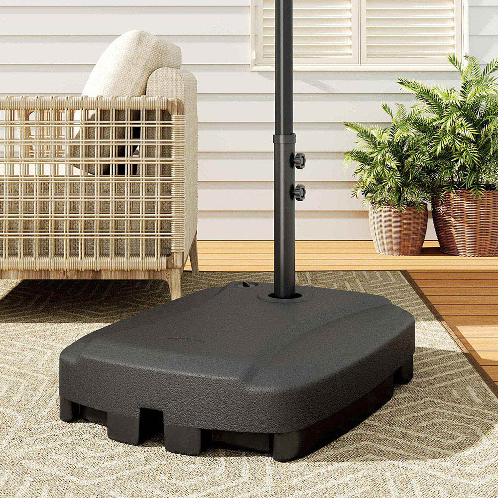 Living and Home Rectangular Water and Sand Fillable Parasol Base with Wheels 60L Image 8