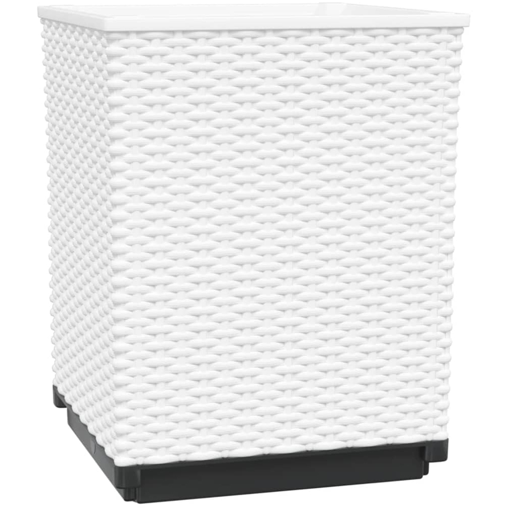 vidaXL White Polypropylene Garden Planter 37 x 30 x 30cm 4 Pack Image 1