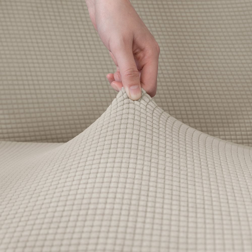 Homerepublic 3 Seater Beige Delby Stretch Fit Sofa Cover Image 3