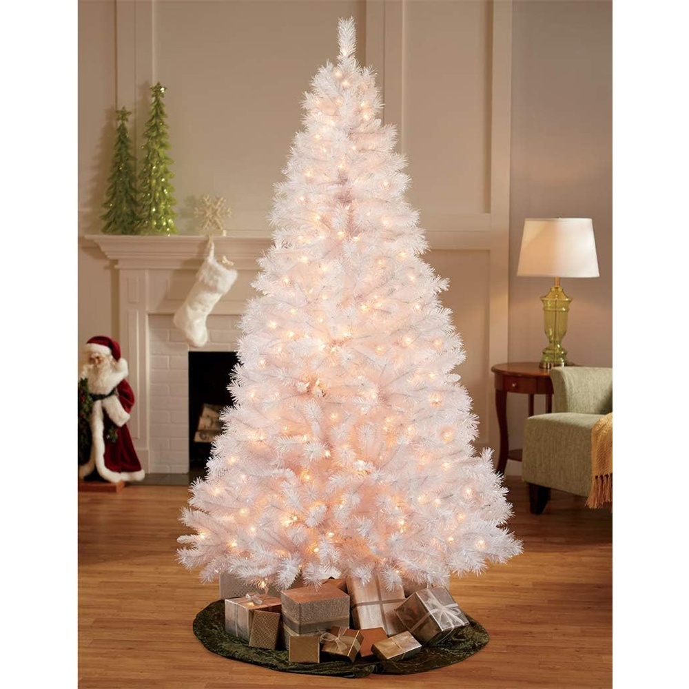 Shatchi White Warm LED Pre Lit Alaskan Pine Artificial Christmas Tree 12ft Image 2