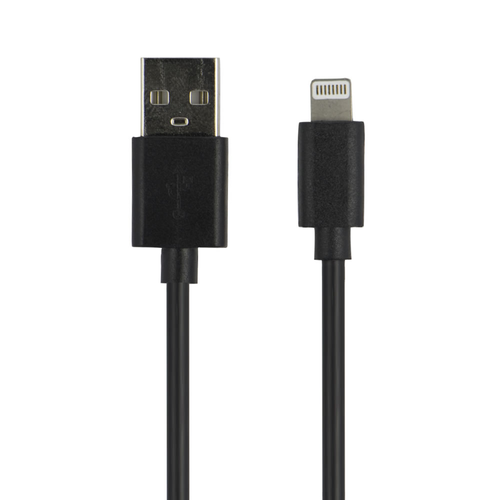 Wilko Black 1m Lightning Cable Non MFI Image 2