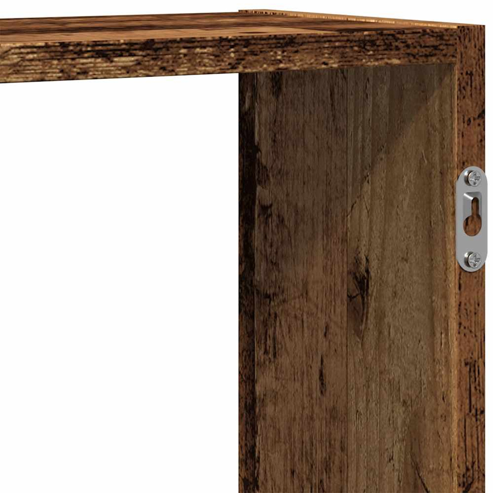 vidaXL 8 Shelf Old Wood Floating Wall Shelf Image 7