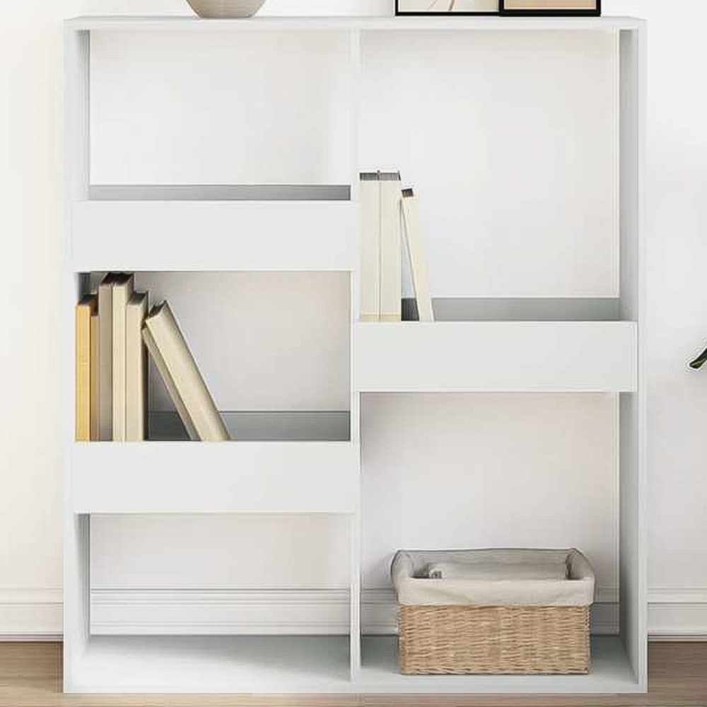 vidaXL 5 Shelf White Bookcase Image 1