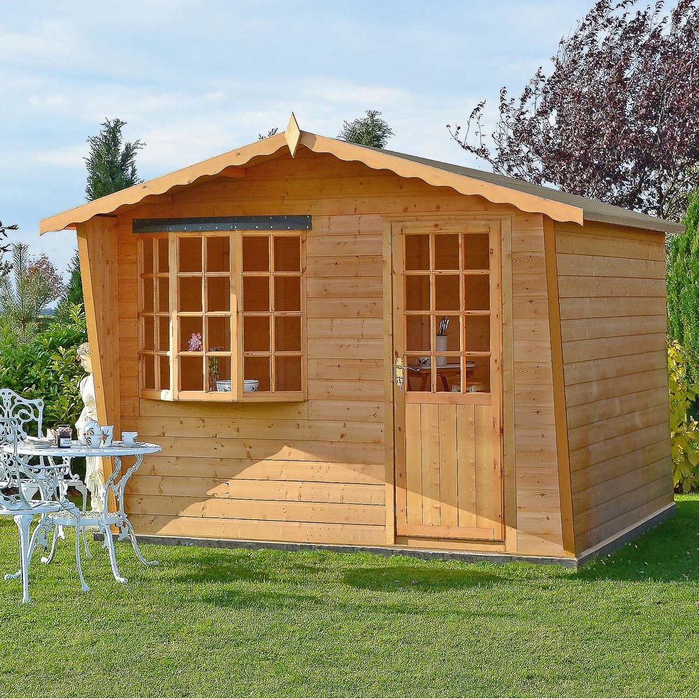 Shire Goodwood 9 x 6ft Shiplap Style C Security Cabin Apex Summerhouse Image 2