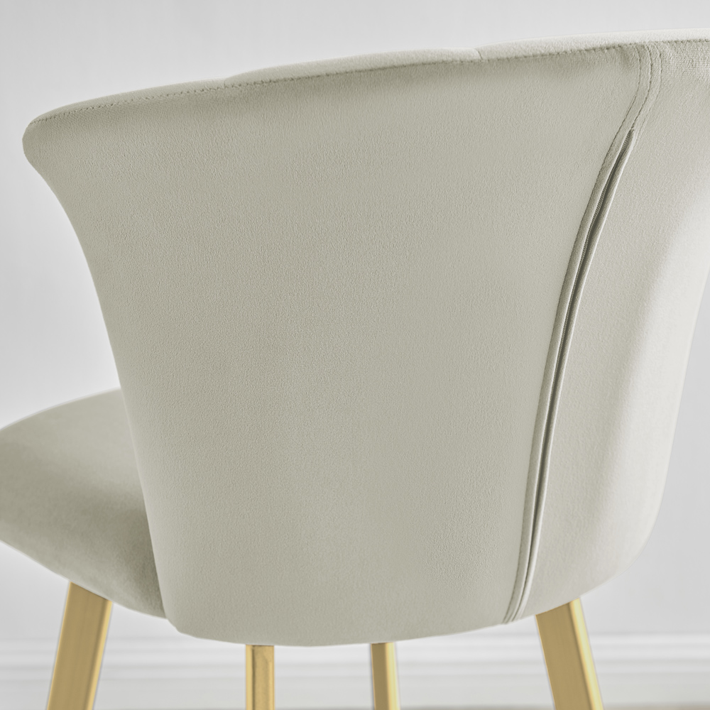 Furniturebox Hazel Cappuccino and Gold Velvet Bar Stool Set of 2 Image 5