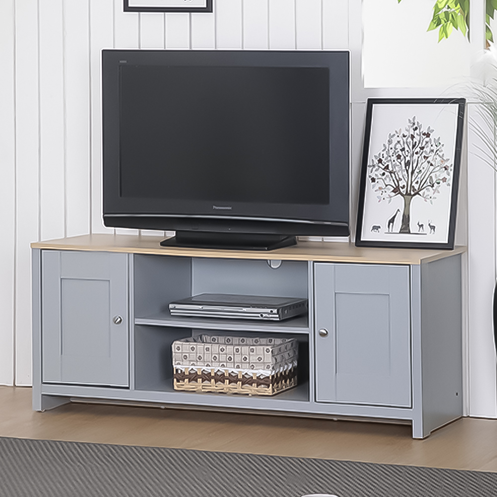 Brooklyn 2 Door Grey and Oak TV Unit Image 1