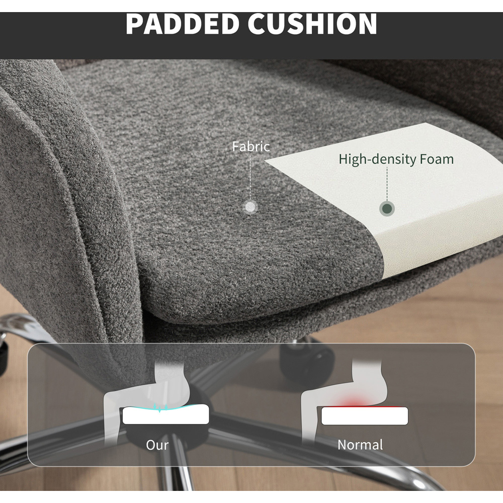 Portland Grey Snow Flannel Height Adjustable Swivel Tub Chair Image 5