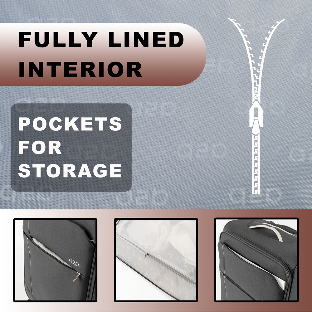 A2B Odyssey Set of 4 Grey Soft Shell Lightweight Suitcase Set Image 2