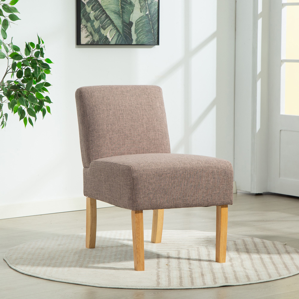 Artemis Home Selina Dark Brown Fabric Armless Accent Chair Image 6