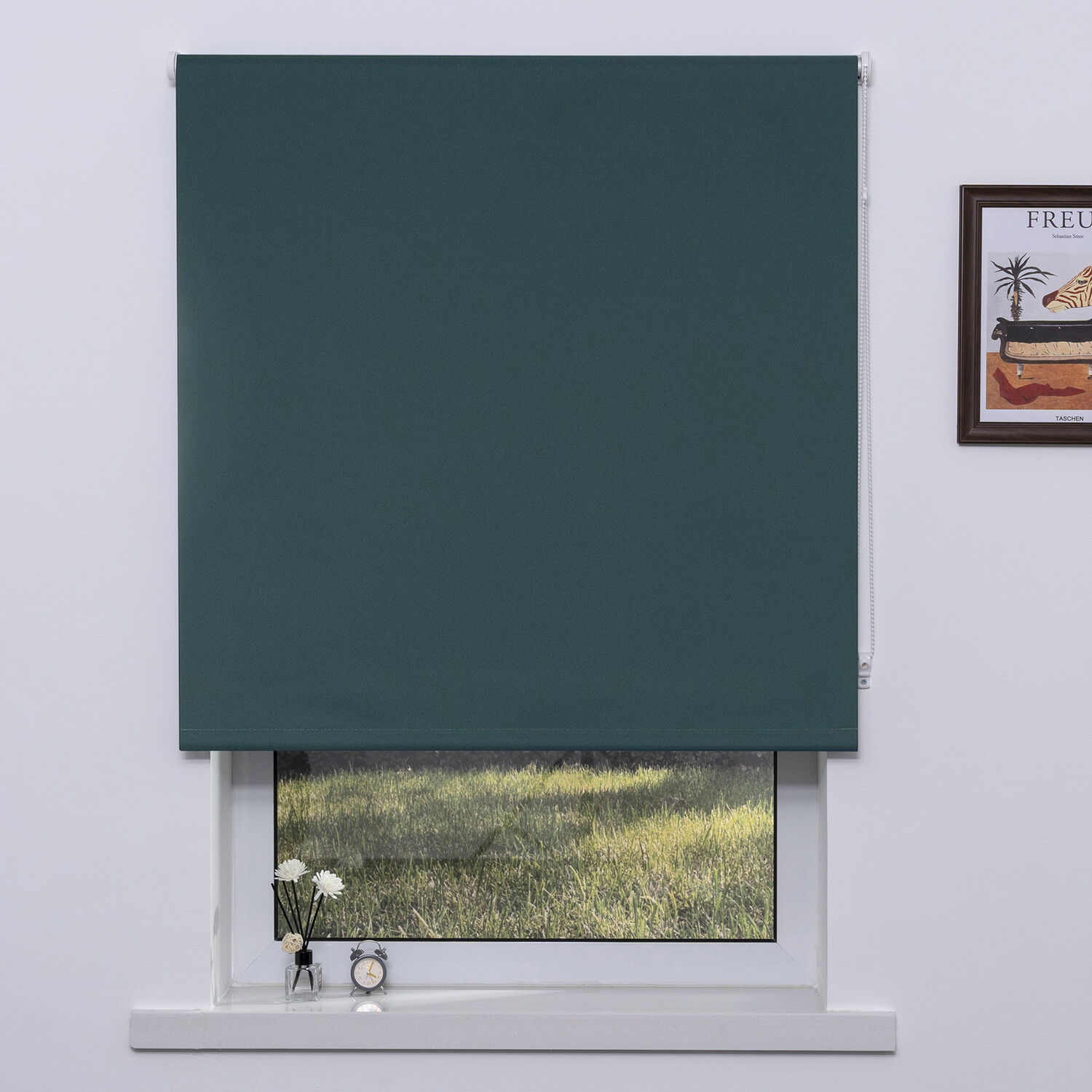 Plain Blackout Blinds - Forest Green / 60cm Image 1