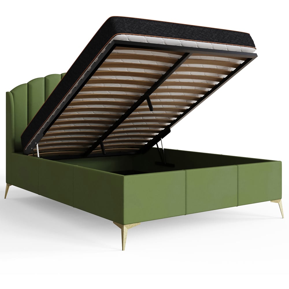 GFW Pettine King Size Green End Lift Ottoman Bed Image 5