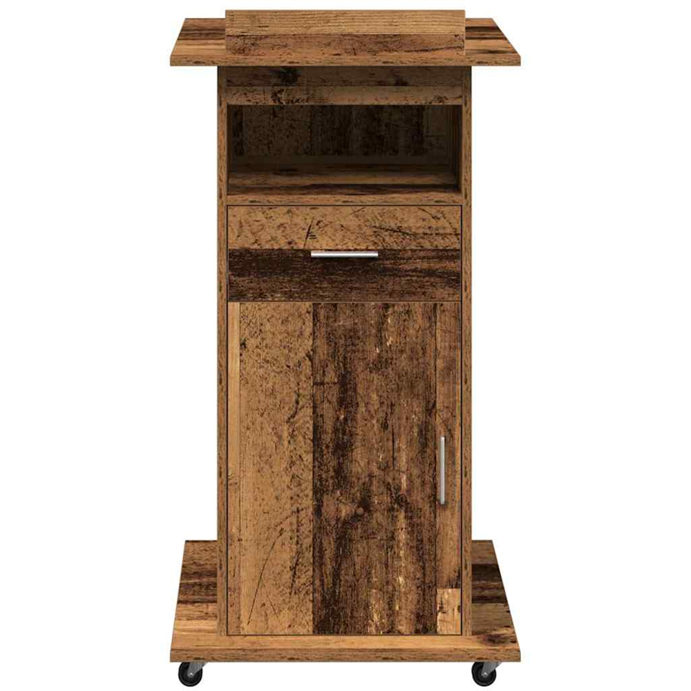 vidaXL Single Door Single Drawer Single Shelf Brown Office Podium Image 4