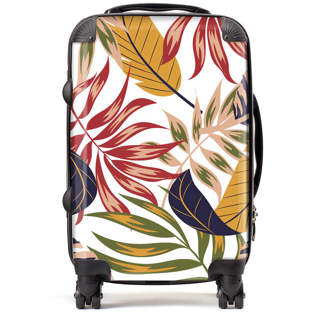 Warren Reed Designer Cabin Hawaiian Style Jungle Leaves Suitcase Image 1