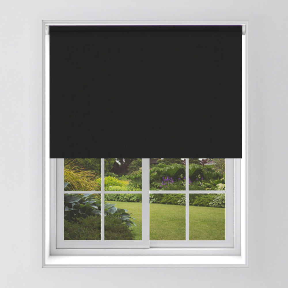 Caecus Black Blackout Roller Blind 210 x 210cm Image 1