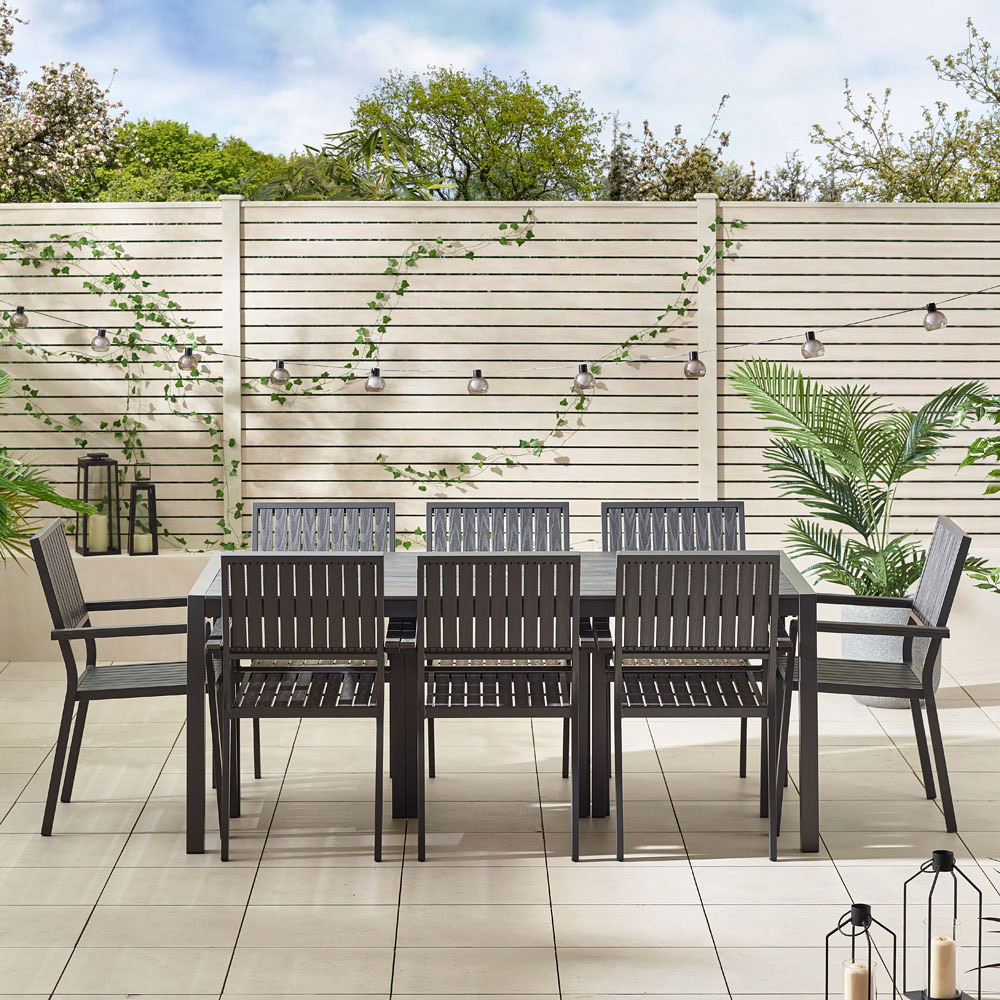 Furniturebox Bermuda 8 Seater Garden Dining Set Grey Image 7