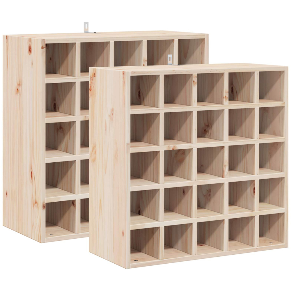 vidaXL 25 Bottle Brown Freestanding Wine Rack Set of 2 Image 4