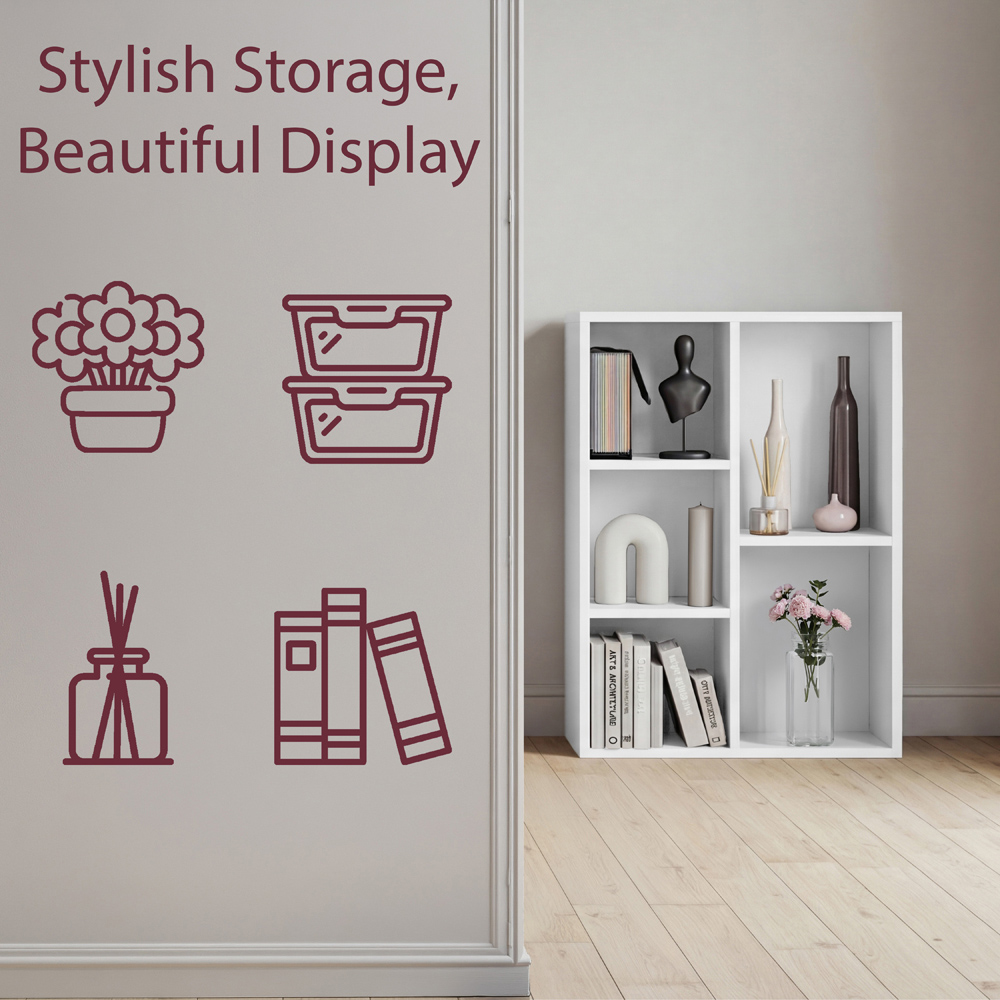 VIDA DESIGNS 5 Shelf White Cube Storage Unit Image 7